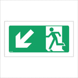 FS105 Exit Below Left Sign with Running Man Arrow Door