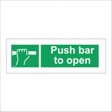 FS109 Push Bar To Open Sign with Hand Handle