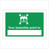 FS111 Your Assembly Point Is Sign with Arrows People