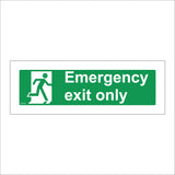 FS112 Emergency Exit Only Sign with Running Man Door