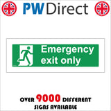 FS112 Emergency Exit Only Sign with Running Man Door