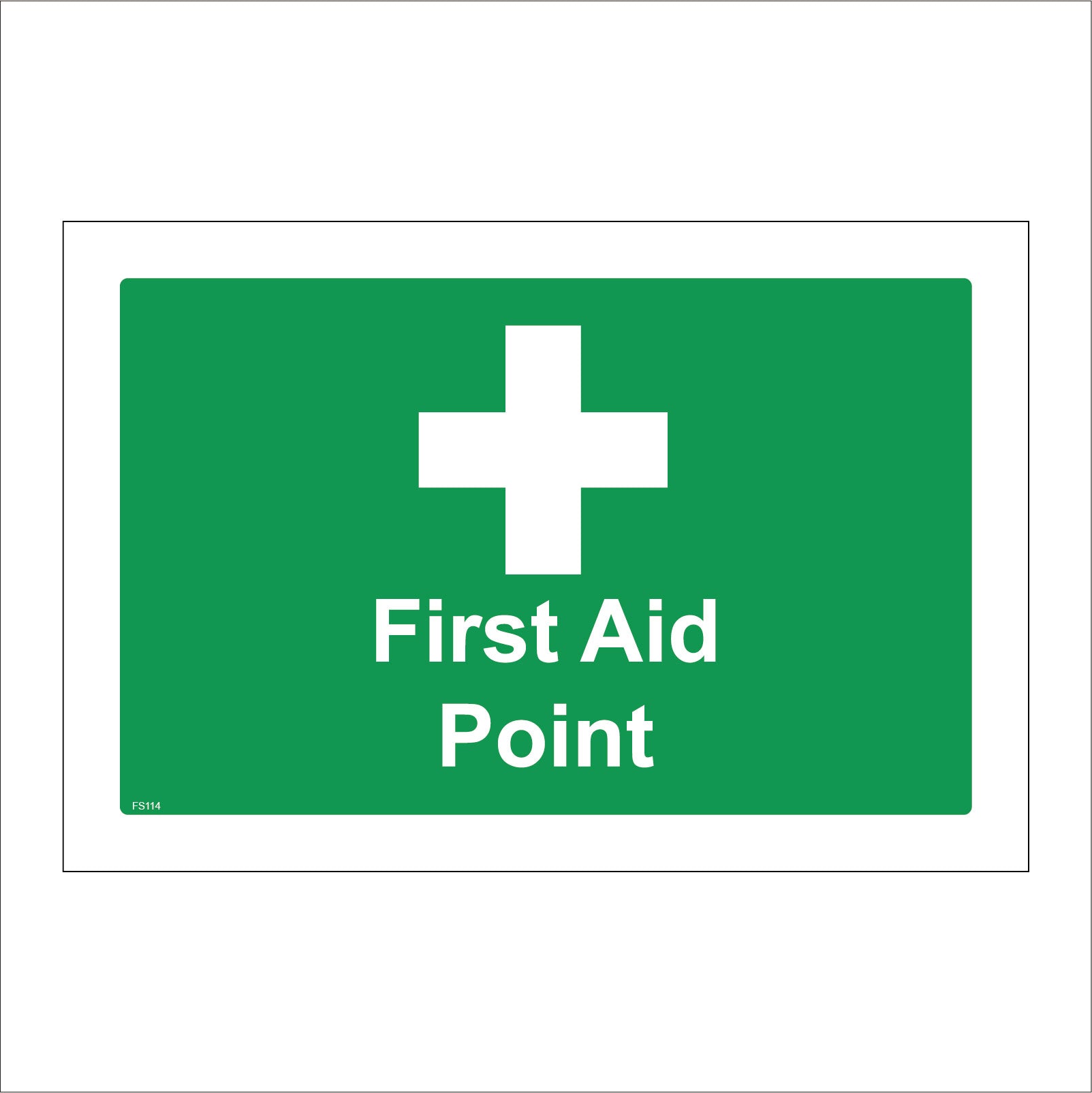 First Aid Point Sign with Cross – PWDirect