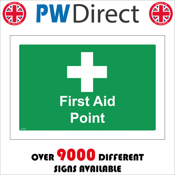 FS114 First Aid Point Sign with Cross