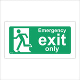 FS122 Emergency Exit Only Sign with Running Man