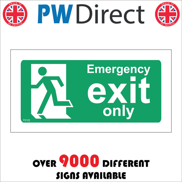 FS123 Emergency Exit Only Sign with Running Man