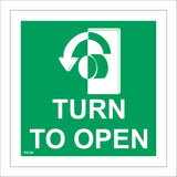FS130 Turn To Open Sign with Arrow Handle