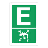 FS139 Fire Assembly Point E Sign with Arrows People
