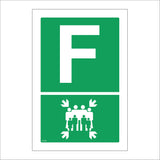 FS140 Fire Assembly Point F Sign with Arrows People