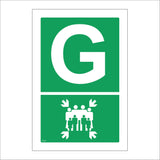 FS141 Fire Assembly Point G Sign with Arrows People