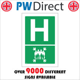 FS142 Fire Assembly Point H Sign with Arrows People