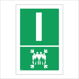 FS143 Fire Assembly Point I Sign with Arrows People