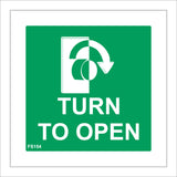 FS154 Turn To Open Clockwise Sign with Arrow Button