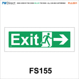 FLL001 Fire Exit Running Man Arrow Wheelchair Security Safety