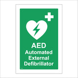 FS158 Aed Automated External Defibrillator Sign with First Aid Cross Heat Lightning Bolt