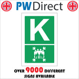 FS165 Fire Assembly Point K Sign with Letter K And People