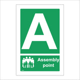 FS169 Fire Assembly Point A Sign with Letter A And People