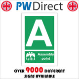 FS169 Fire Assembly Point A Sign with Letter A And People