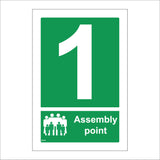 FS170 Fire Assembly Point 1 Sign with People Number One