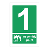 FS170 Fire Assembly Point 1 Sign with People Number One