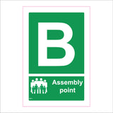 FS171 Fire Assembly Point B Sign with People Letter B