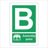 FS171 Fire Assembly Point B Sign with People Letter B