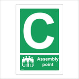 FS172 Fire Assembly Point C Sign with People Letter C