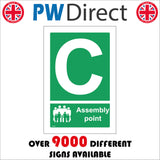 FS172 Fire Assembly Point C Sign with People Letter C