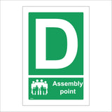 FS174 Fire Assembly Point D Sign with People Letter D