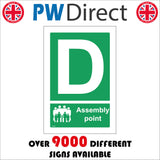 FS174 Fire Assembly Point D Sign with People Letter D
