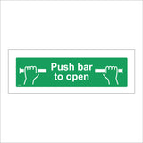 FS181 Push Bar To Open Sign with Hand Both Sides