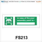 FLL001 Fire Exit Running Man Arrow Wheelchair Security Safety