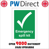 FS230 Emergency Spill Kit Sign with Tick