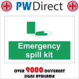 FS231 Emergency Spill Kit Sign with Cloth Tray Dustpan