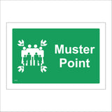 FS236 Muster Point Sign with People Arrows