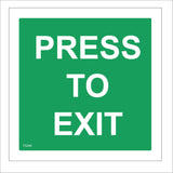 FS240 Press To Exit Sign