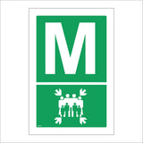 FS246 Fire Assembly Point M Sign with Fire Assembly Logo