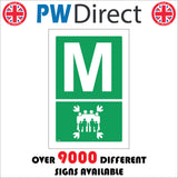 FS246 Fire Assembly Point M Sign with Fire Assembly Logo