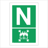 FS247 Fire Assembly Point N Sign with Fire Assembly Logo