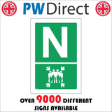 FS247 Fire Assembly Point N Sign with Fire Assembly Logo