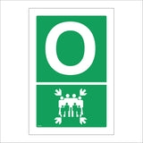 FS248 Fire Assembly Point O Sign with Fire Assembly Logo
