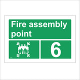 FS250 Fire Assembly Point 6 Sign with Arrows People Number 6