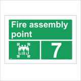 FS251 Fire Assembly Point 7 Sign with Arrows People Number 7