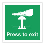 FS256 Press To Exit Sign with Hand Button