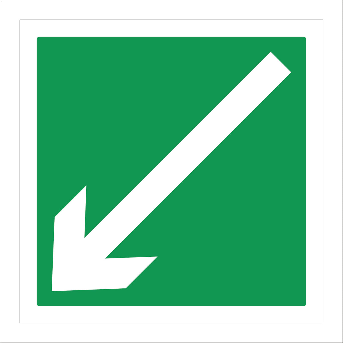Arrow Diagonal Left Down Direction Route Way Out Sign with Arrow ...