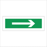 FS266 Arrow Right White On Green Direction Route Way Sign with Arrow Right