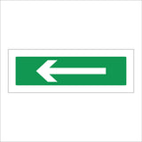 FS268 Arrow Left White On Green Direction Route Sign with Left Arrow