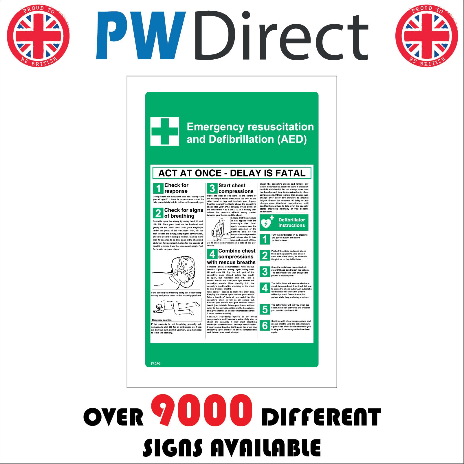 Defib Sign Australia.pdf Resuscitation AED Defib Defibrillator First Aid – PWDirect