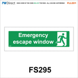 FLL001 Fire Exit Running Man Arrow Wheelchair Security Safety