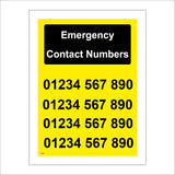 FS300 Emergency Contact Numbers List Board Staff Employees Information