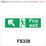 FLL001 Fire Exit Running Man Arrow Wheelchair Security Safety